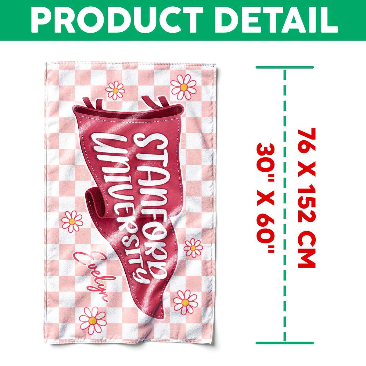 Personalized University And Name Pennant Beach Towel – Graduation Gift TH10 169733
