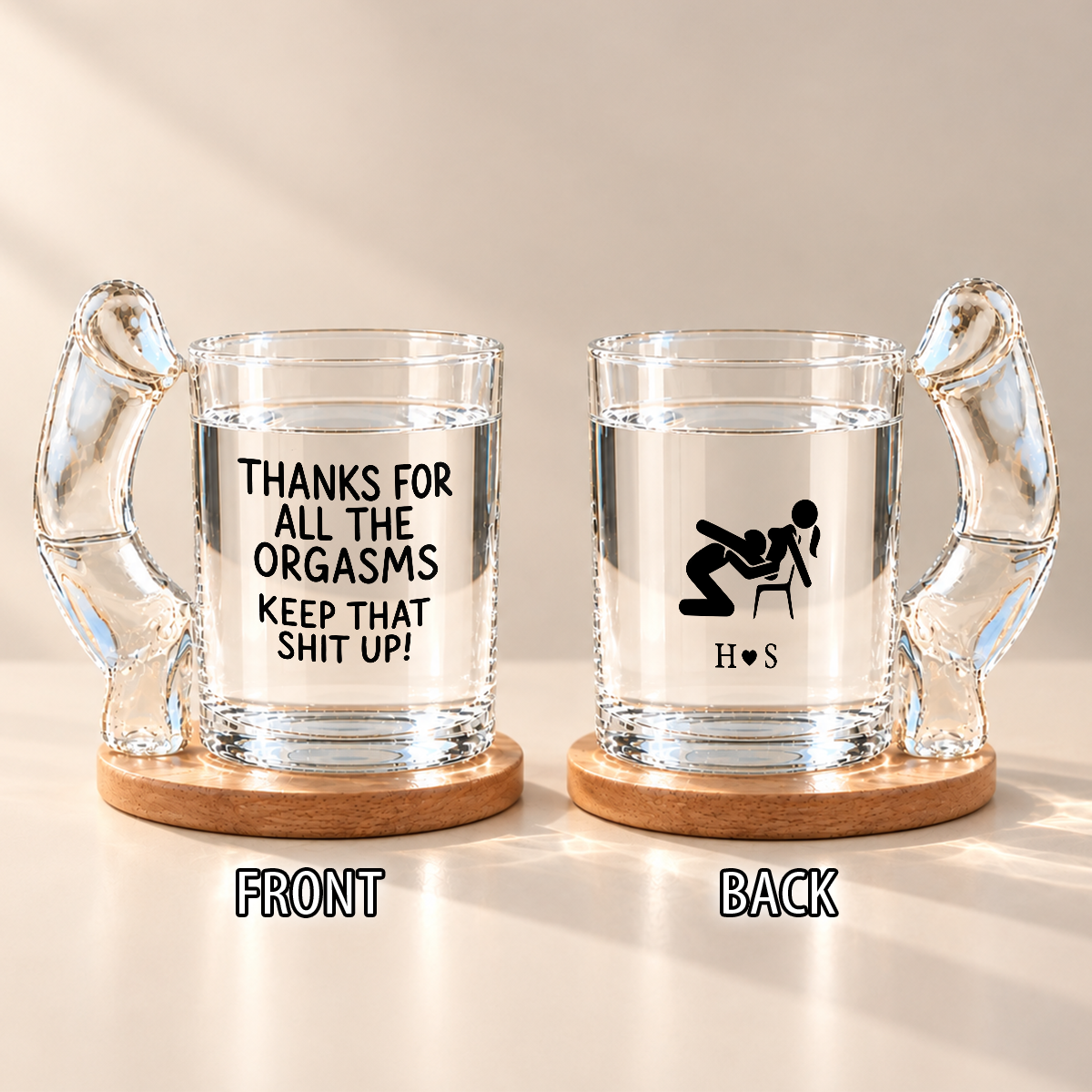 Personalized Thanks For All The Orgasms Naughty Glass Mug CH07 180634