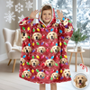 Custom Photo With Colorful Christmas Lights Hoodie Blanket For Dog Cat Lovers HA75 898288
