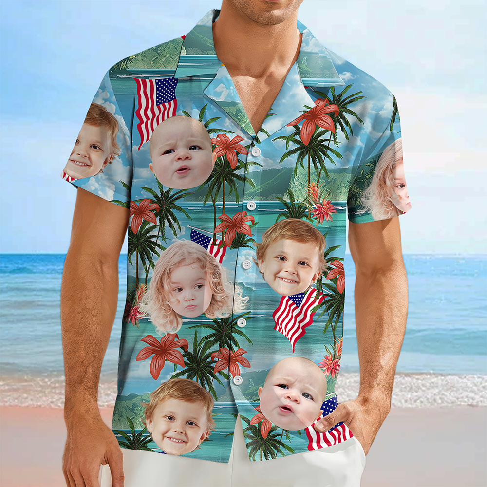 Custom Photo My American Spirit Hawaiian Shirt - Gift For Family Members, Pet Owners, Pet Lovers LM32 893639