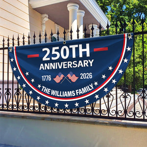 Custom Family Name 250th Anniversary 1776-2026 America Non-Pleated Fan Flag HA75 898792