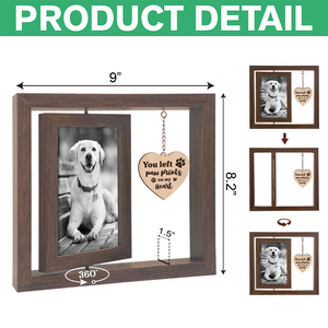 You Left Paw Prints On My Heart Memorial Rotating Wooden Picture Frame TH10 894219
