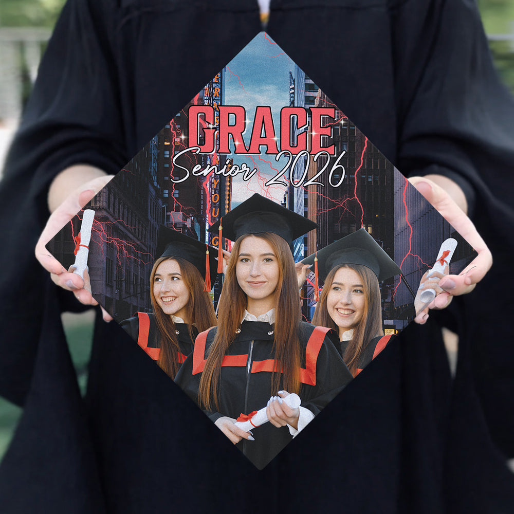 Custom Photo Senior 2026 Retro Style Graduation Cap Topper - Personalized Gift for Graduate TH10 169187
