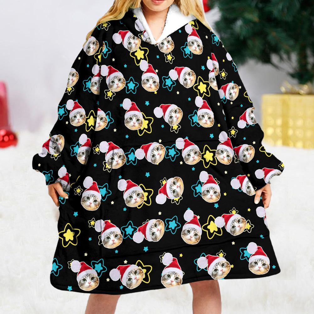 Custom Face Photo Dog Cat Hoodie Blanket  For Dog Cat Lovers HA75 898282