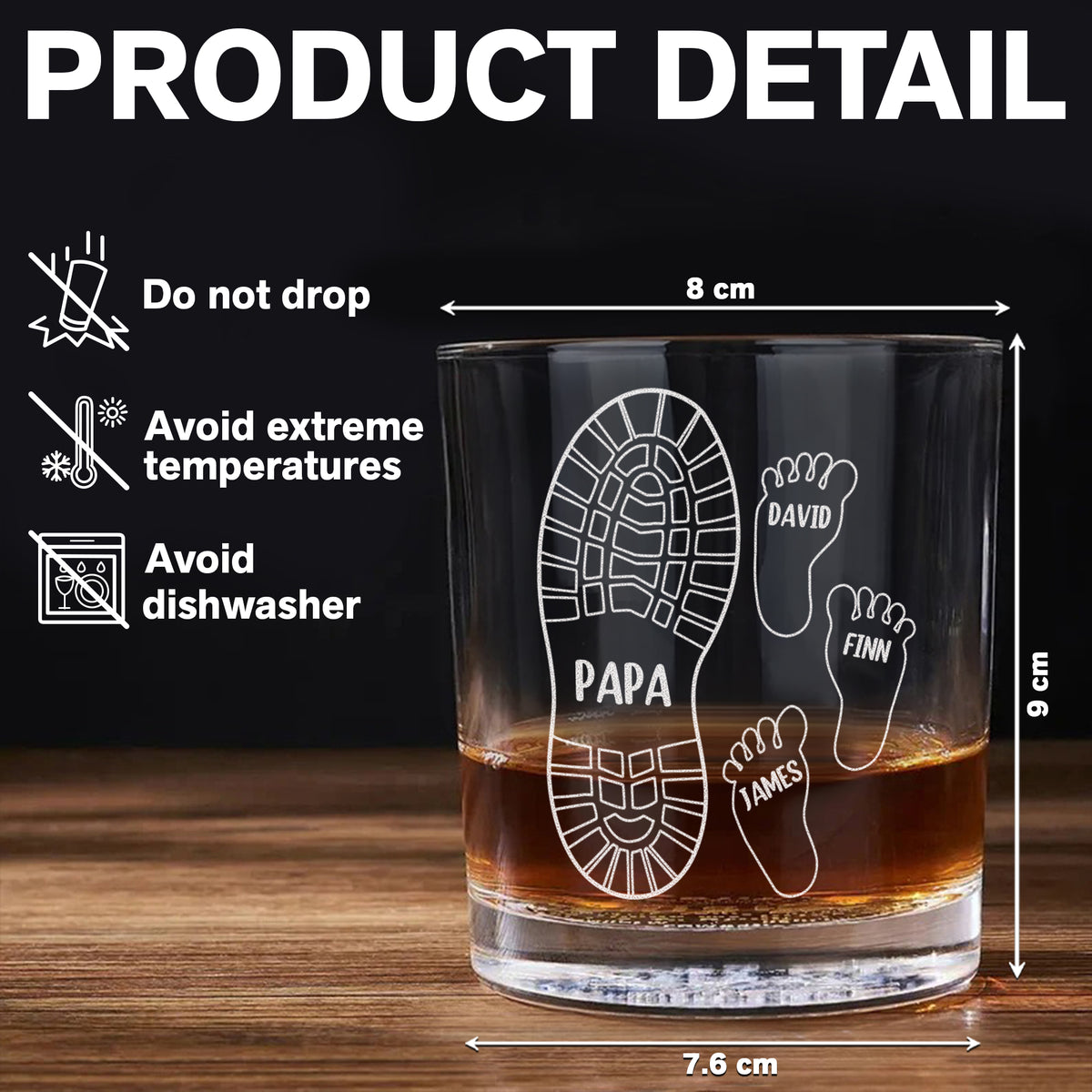 Personalized We're Following Your Footsteps Father Whiskey Glass LM32 893553