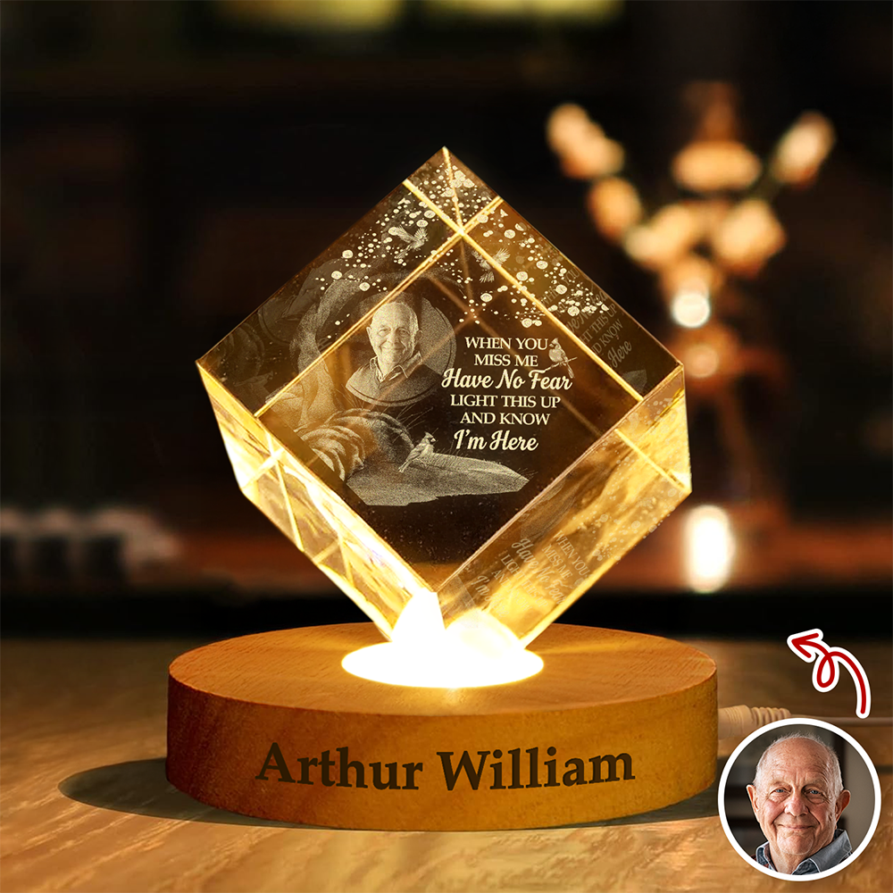 Custom Photo Memorial Engraved Crystal Photo With Light TH10 898241