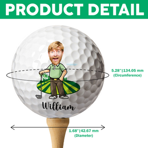 Personalised Colourful Male Female Cartoon Characters Quick Dry Golf Ball with Name Golf Course Sports Accessories Gift for Golf Lovers HO82 900914
