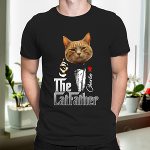 Custom Photo The Catfather Gentlemen Cat Shirt Personalized Gift For Dad HO82 893846