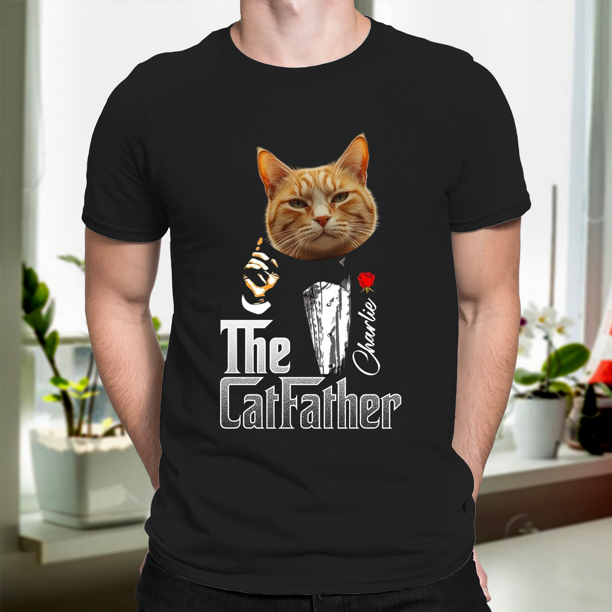 Custom Photo The Catfather Gentlemen Cat Shirt Personalized Gift For Dad HO82 893846
