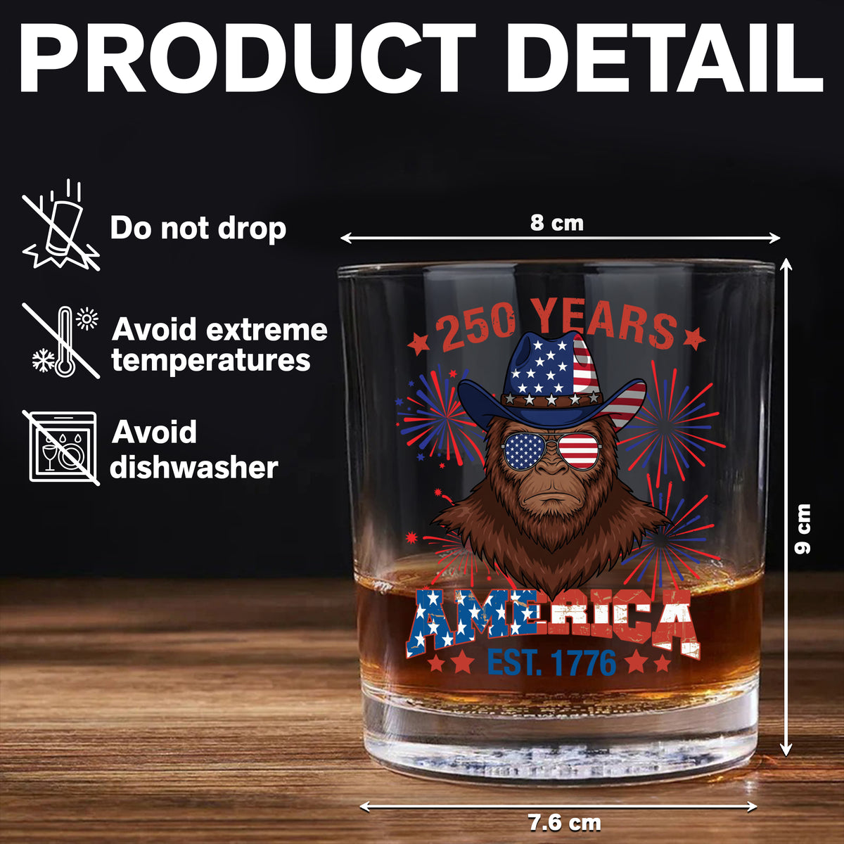 America 250 Years Whiskey Glass TH10 894627