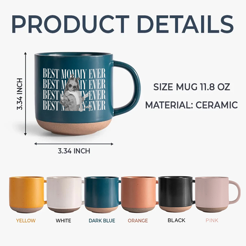 Personalized Vintage Photo Best Daddy Mommy Ever Pottery Mug TH10 170065