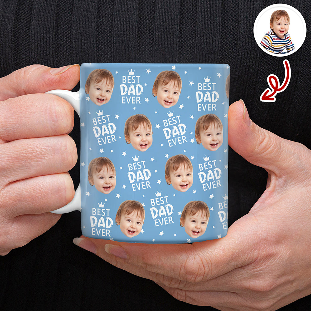 Custom Face Best Dad Ever Print Full Mug Father's Day Gift CH07 911556