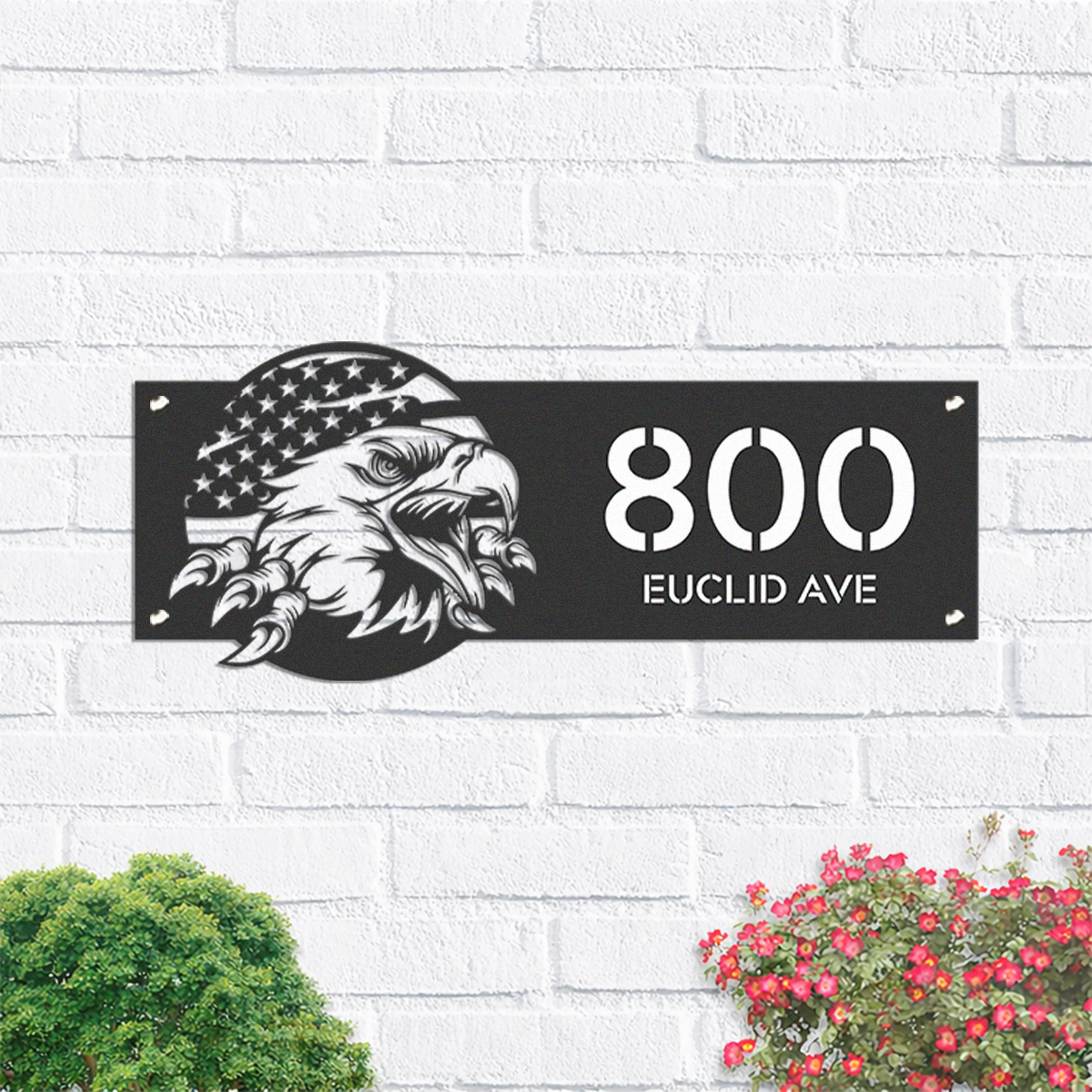 Personalized American Eagle Address Metal Sign, Patriotic House Number HO82 901152