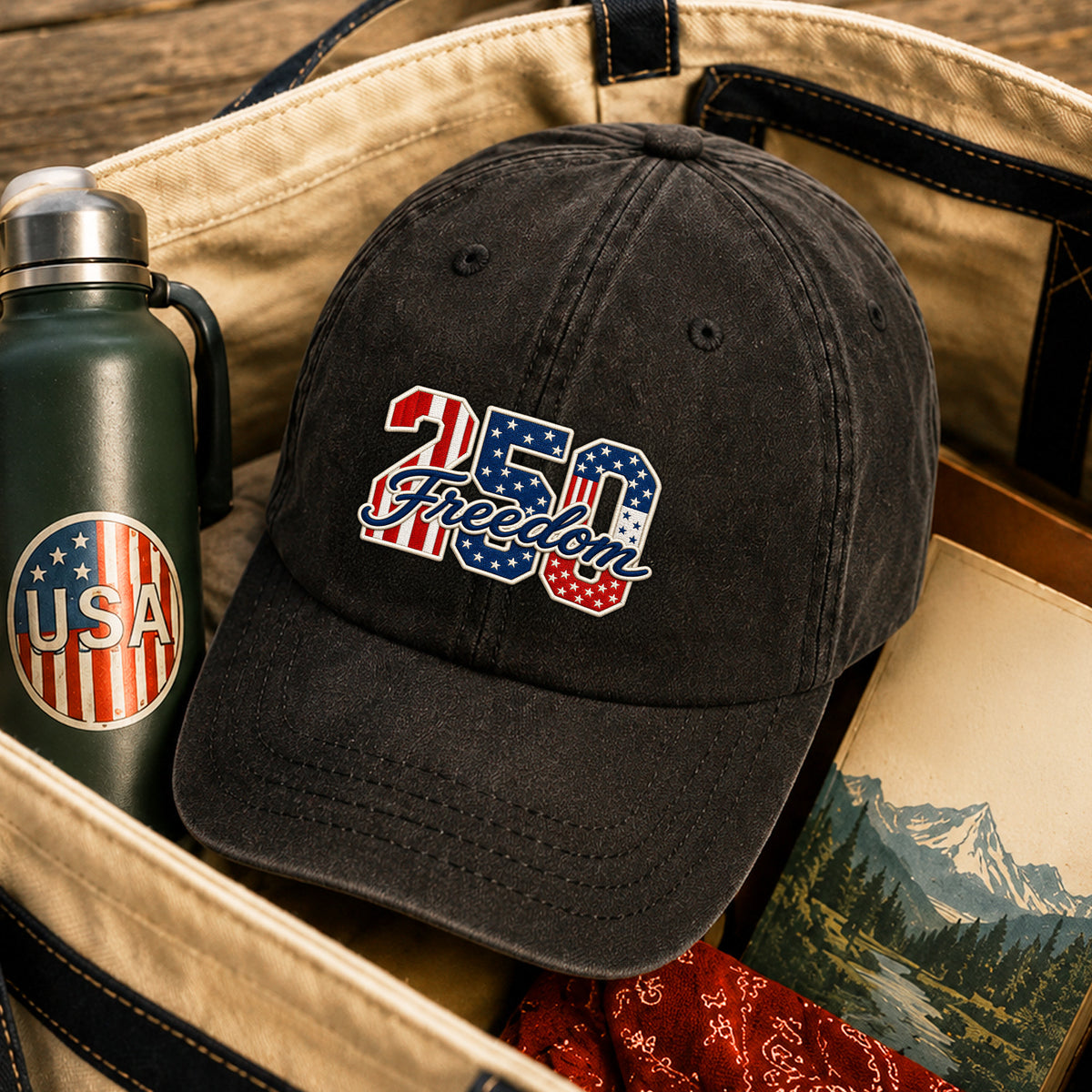 250 Freedom Embroidered Baseball Cap - American Independence 1776–2026 Patriotic Gift TH10 170221