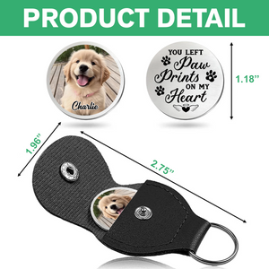 Custom Dog Photo You Left Paw Prints On My Heart Memorial Dog Pocket Hug HA75 897952