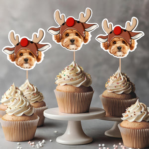 Custom Photo Cute Dog Cupcake Topper Christmas Gift For Dog Lovers TH10 894753