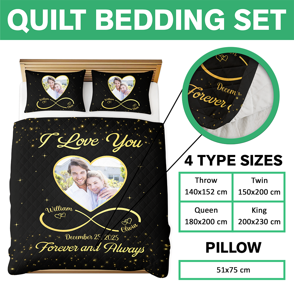Custom Couple Photo Bedding Set Gift For Valentine CH07 899762