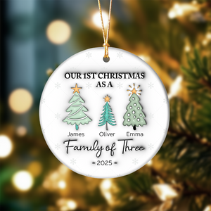 Personalized First Christmas As A Family Ceramic Ornament For Christmas TH10 894985
