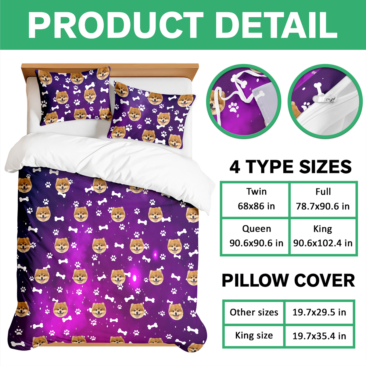 Custom Dog Cat Photo Galaxy Quilt Bedding Set HO82 900716