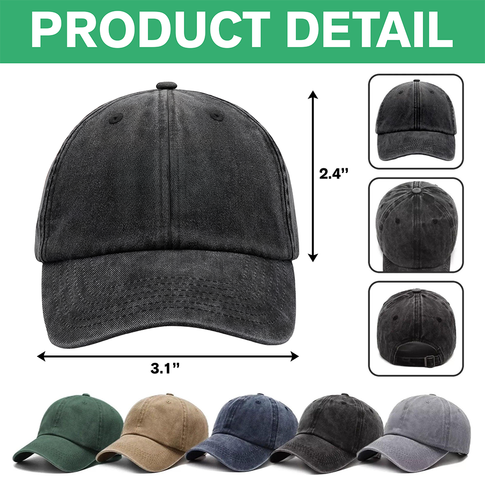 Personalized Grandpa's Biker Gang Washed Baseball Denim Cap CH07 896634