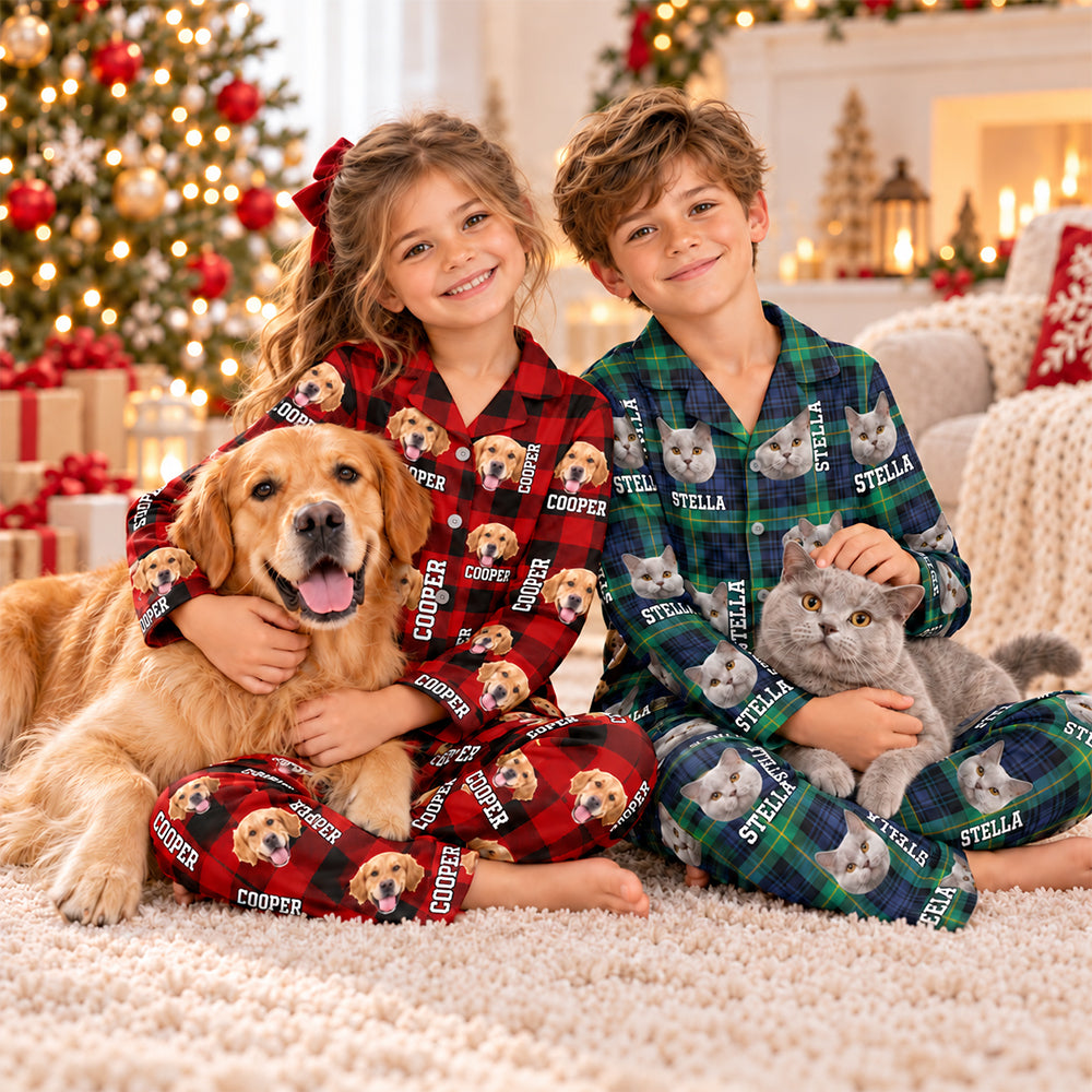 Custom Photo Name Dog Cat Kid Pajamas HA75 919394