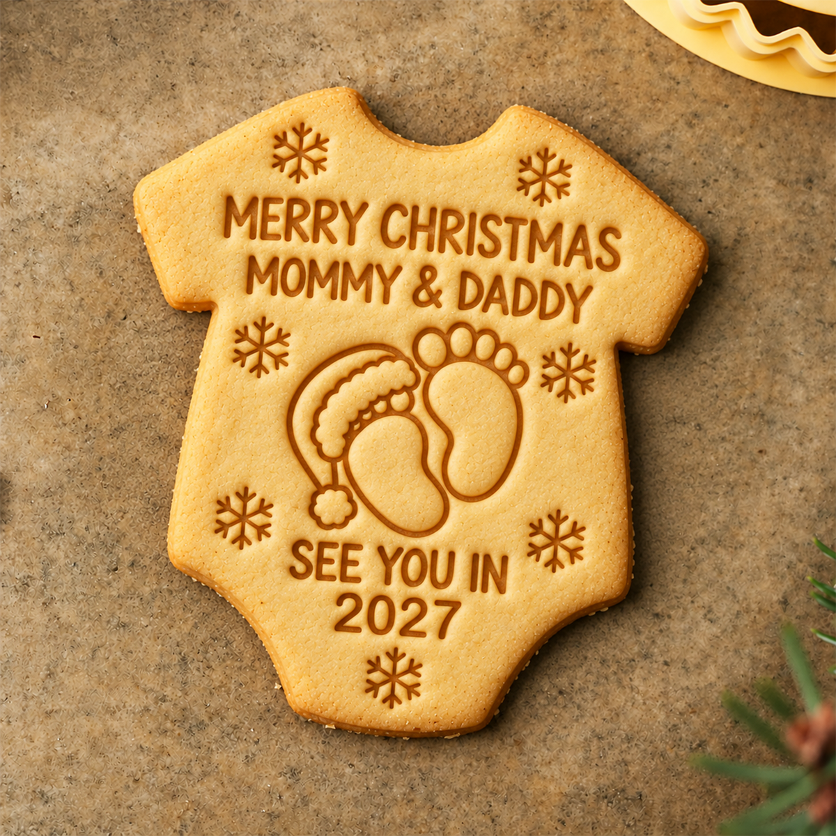 Personalized Name Baby Merry Christmas Shaped Cookie Stamp HA75 57018