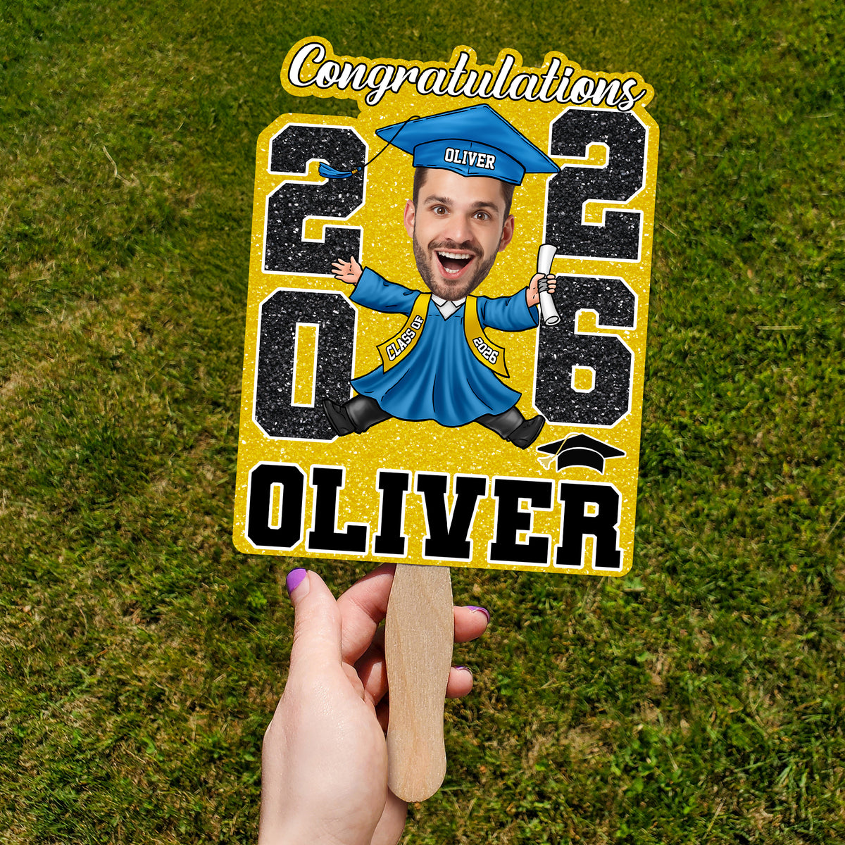 Custom Funny Face Class of 2026 Graduation Face Fan LM32 899323