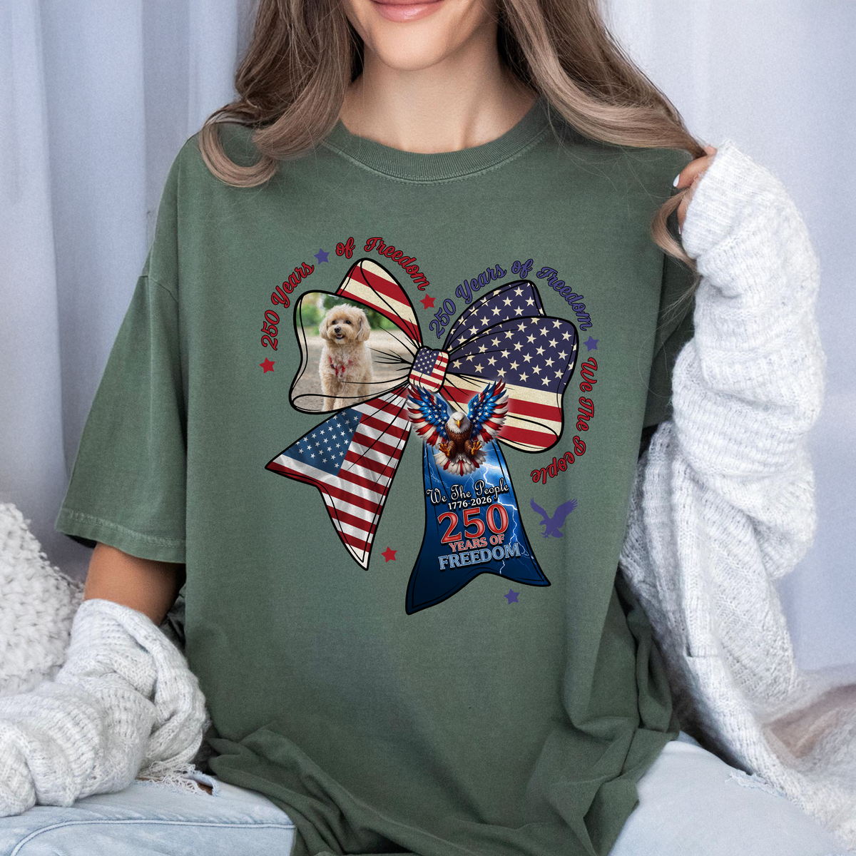 Personalised 250 Years of Freedom Patriotic Eagle We The People Comfort Shirt LM32 899065