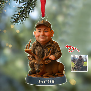 Custom Photo Hunting 3D Effect Figure Art Acrylic Ornament For Deer Hunter HA75 898120