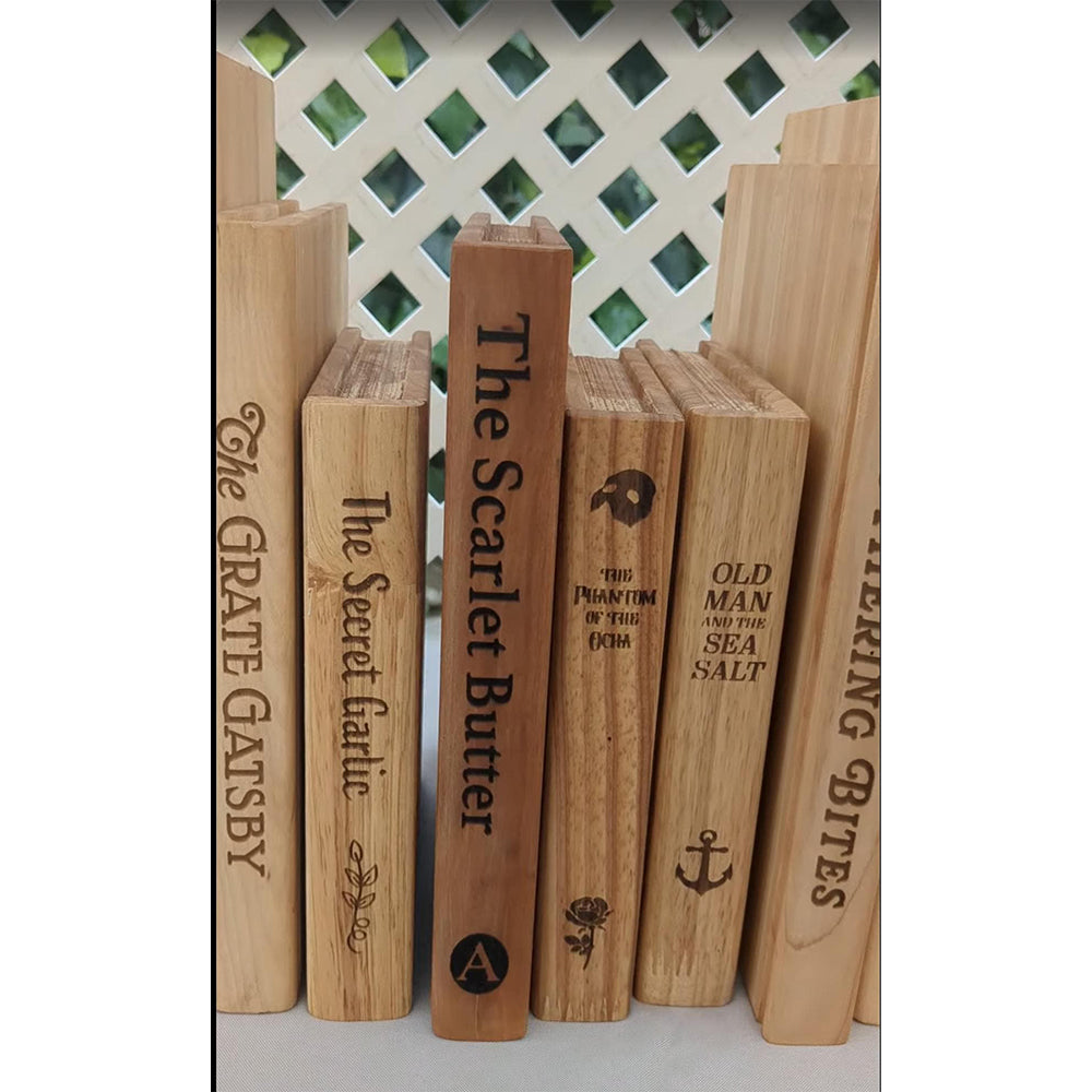 Personalized Name & Funny Book Title Gift Wooden Book-Shaped Cutting Board LM32 897753