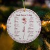 God Says You Are Christian Toile De Jouy Style - Personalized Ceramic Ornament HA75 897158