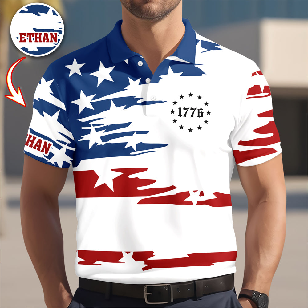 Personalized American 1776 Polo Shirt, 4th of July American, Independence Day Gift HO82 901534