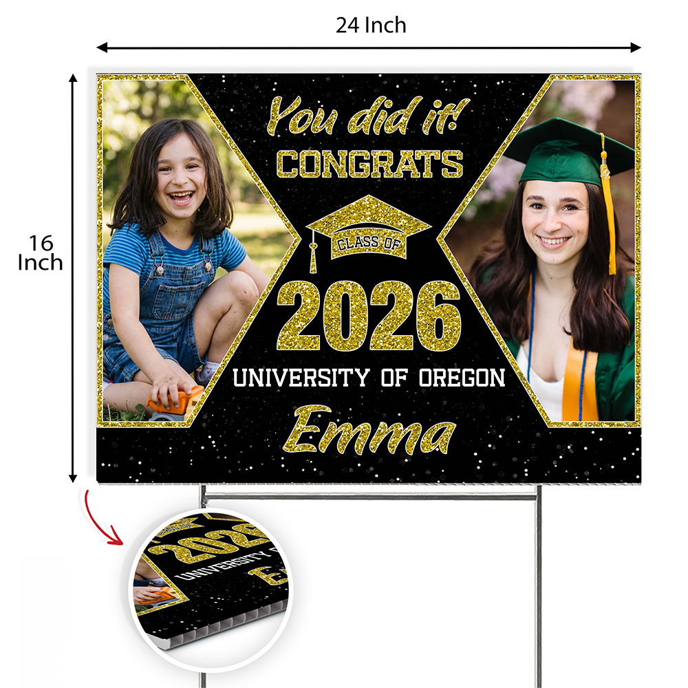Custom Photo You Did It Graduation Yard Sign Gift for Graduates HO82 901482
