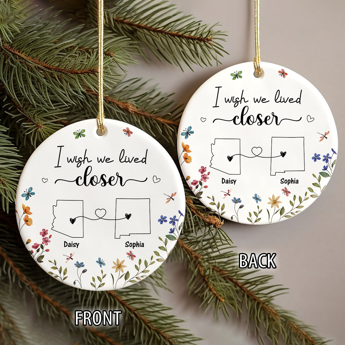 I Wish We Lived Closer Personalized State By State Ornament Gift For Long Distance Relationship CH07 896126