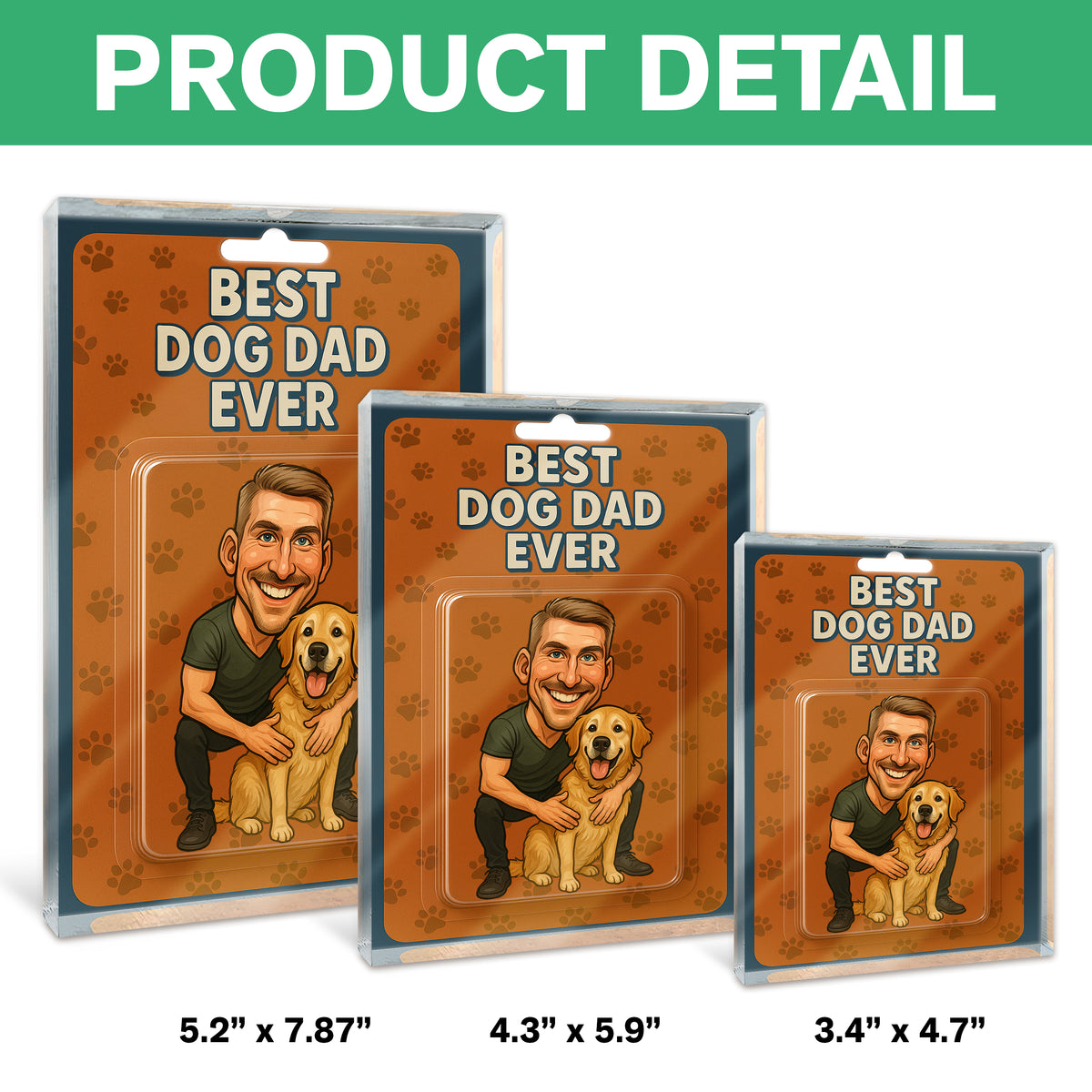 Custom Photo Best Dog Dad Action Figure Acrylic Block Father's Day Gift For Dog Dad HA75 892364