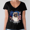 Custom Photo Dog Cat With American Flag Dark Shirt HA75 920656