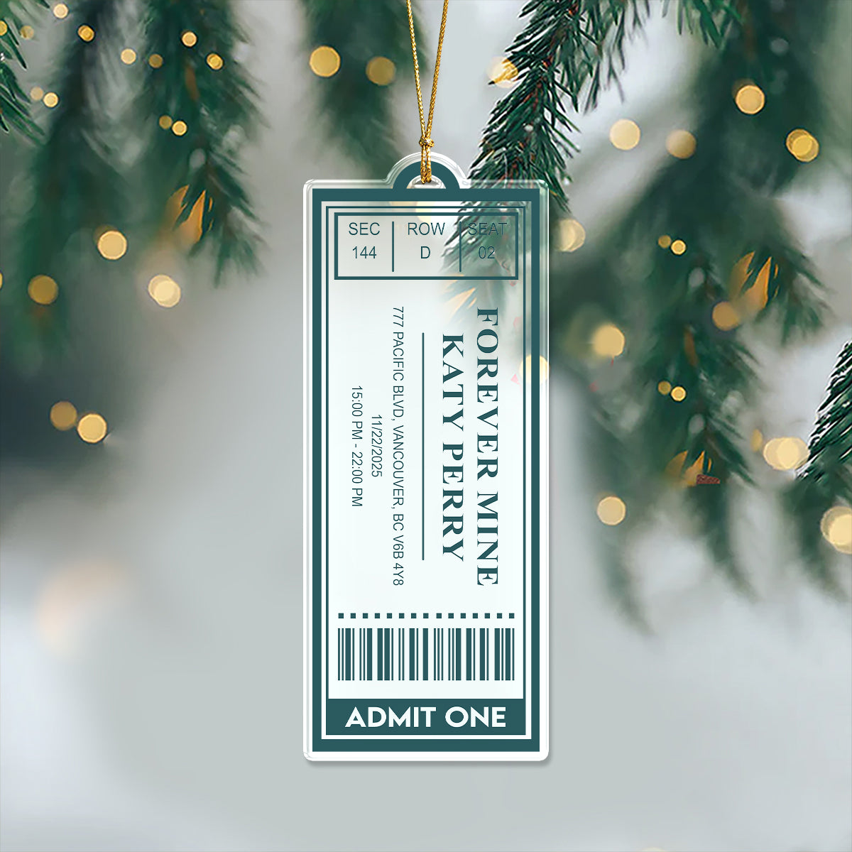 Personalized Favorite Concert Ticket Christmas Acrylic Ornament Gift For Music Lovers LM32 897377