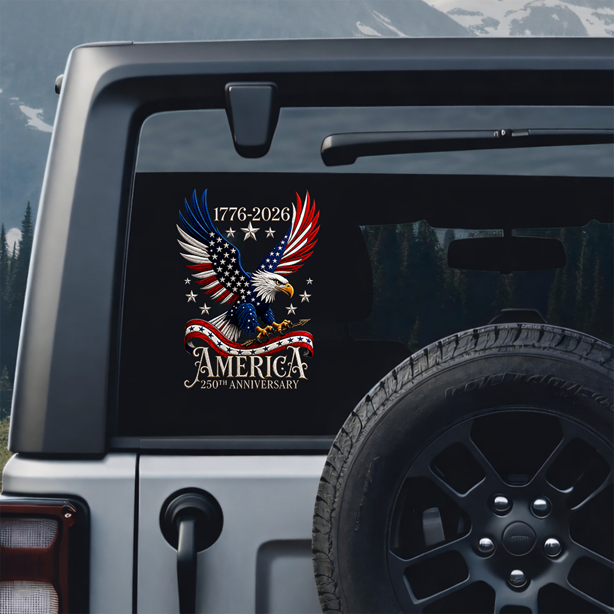 US 250th Anniversary 1776-2026 Eagle Car Window Decal Sticker TH10 170295