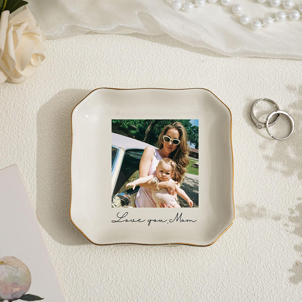 Personalised Bestie Photo Trinket Dish: Custom Jewelry Ring Dish, Trinket Tray for Best Friend, Bestie LM32 899265