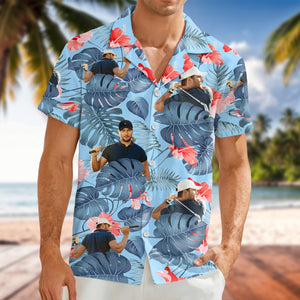 Custom Funny Golfer Face Tropical Hawaiian Shirt - Personalized Gift for Golfer LM32 897489