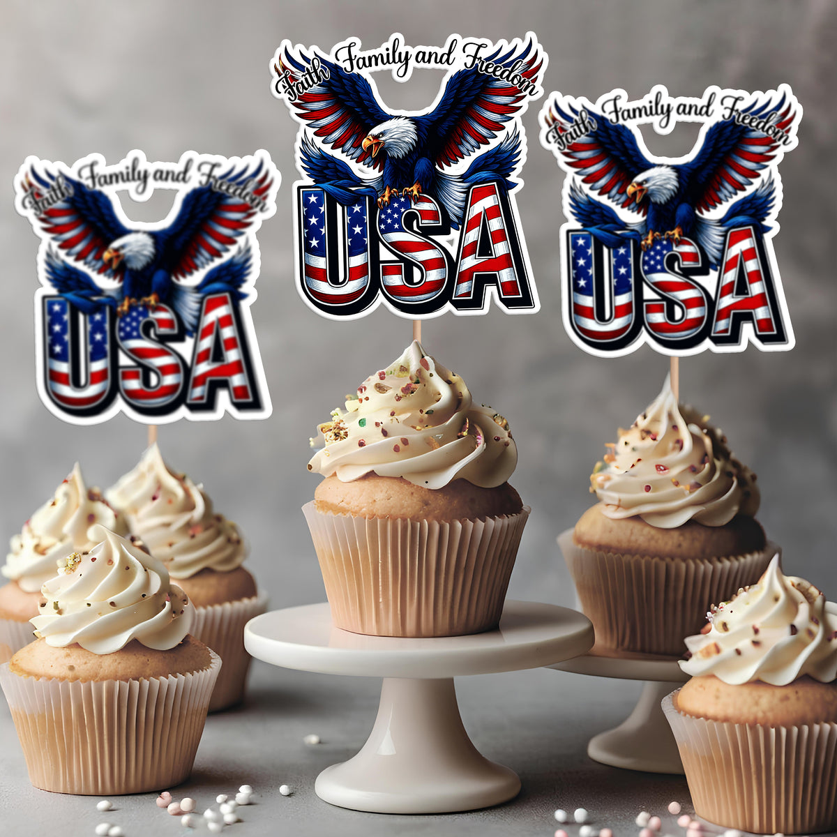 Faith, Family & Freedom America 250 Years Cupcake Topper HA75 898836