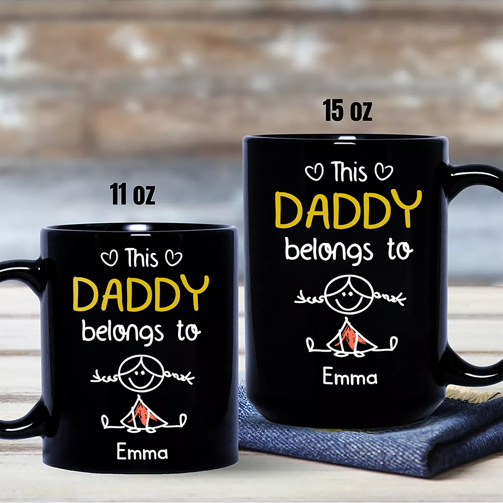 Personalized This Papa Belongs To Us Black Mug Gift For Father’s Day HA75 921444