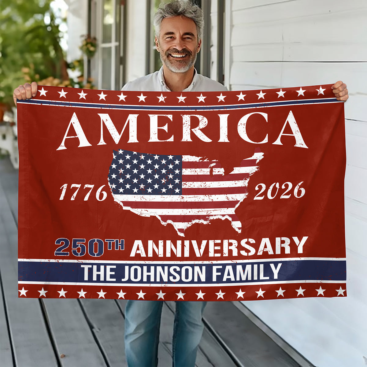 Personalized Family Name America 250th Anniversary Banner House Flag LM32 897163