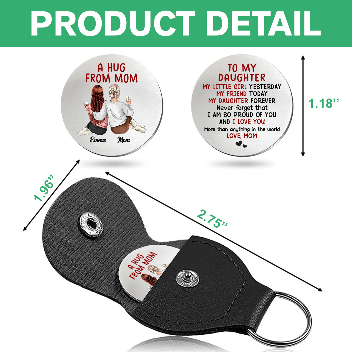 Personalized A Hug From Mom Pocket Hug Birthday Gifts for Mom, Daughter HO82 900492