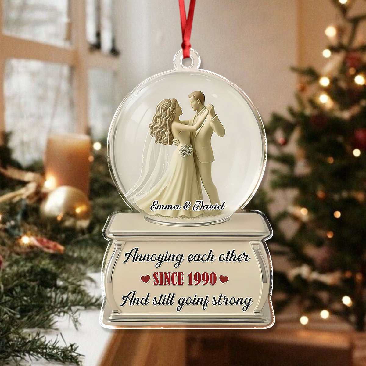 Dancing Couple Snow Globe - Personalized Acrylic Ornament CH07 899510