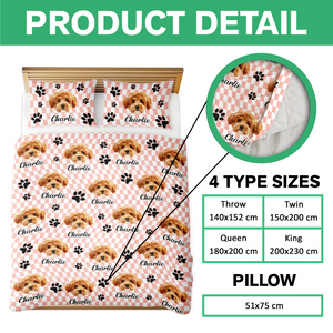 Custom Face Dog Cat Checkerboard Pattern Quilt Bedding Set HA75 898246