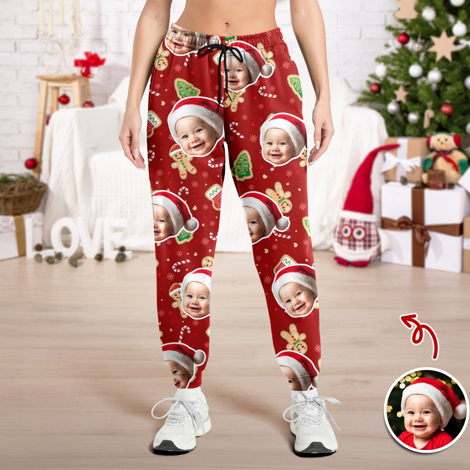 Custom Funny Family Face With Christmas Pattern Sweatpants HA75 892790