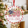 250 Years Free and Will Remain Free Patriotic 1776 Infinity Glass Ornament LM32 895243
