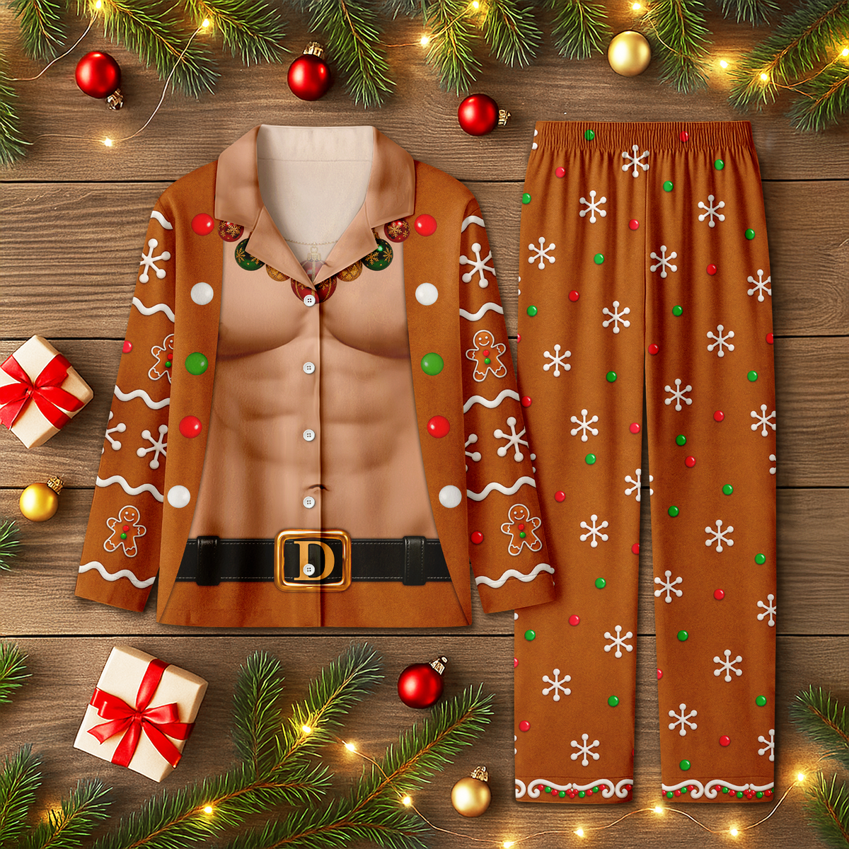 Personalized Funny Hairy Body Christmas Pajamas Gift For Husband, Grandpa HA75 919466