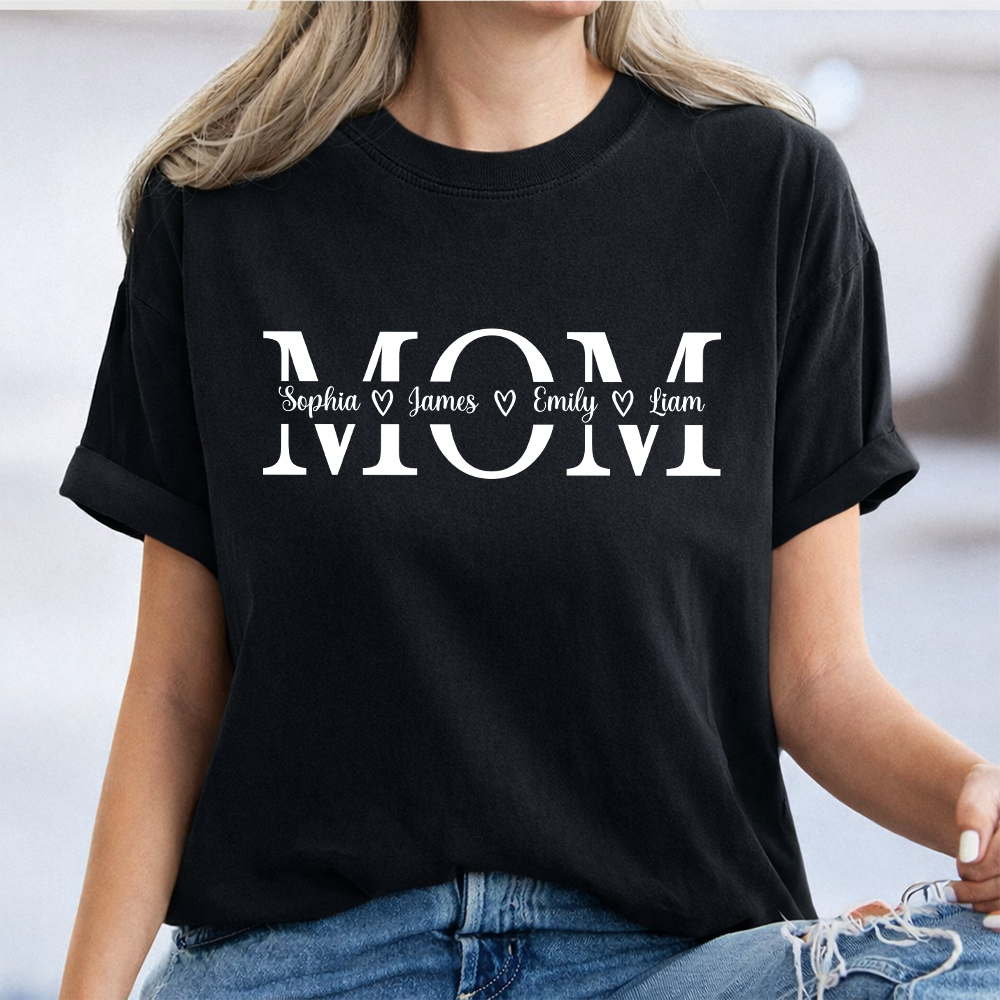 Custom Kid Name Personalized Dark Shirt For Mom, Mother Day Gift CH07 910752